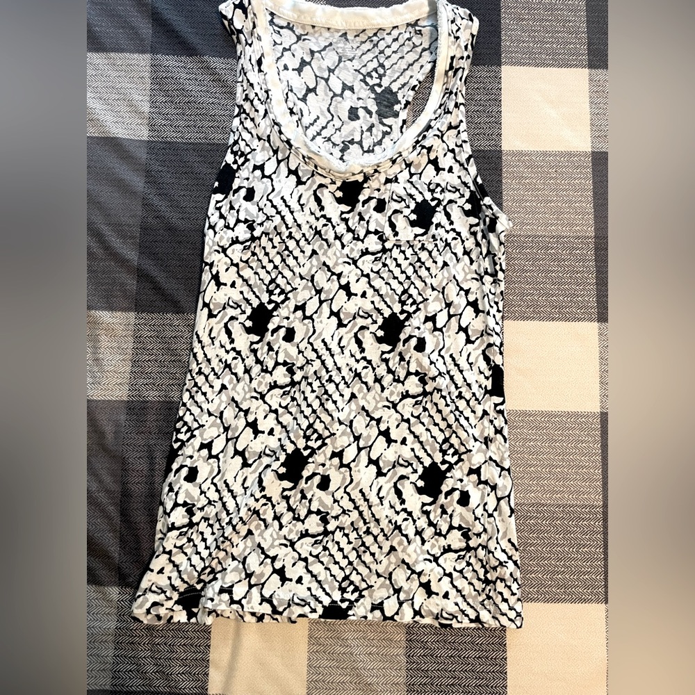 Calvin Klein Sleeveless Top, Medium, Black and White